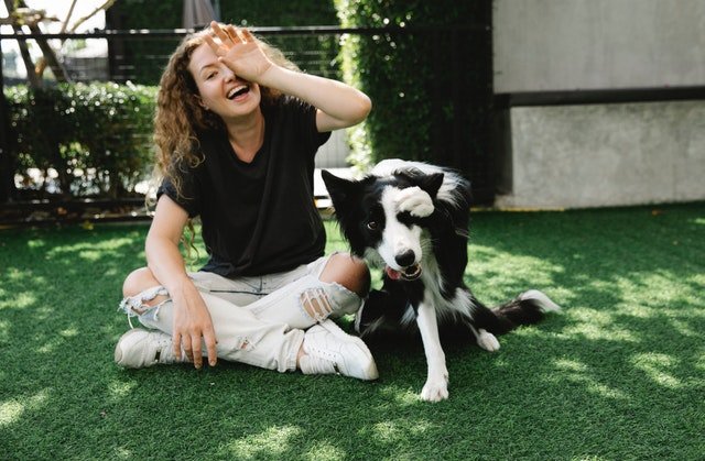 Woman with her Border Collie