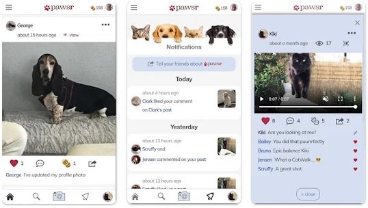 Screenshots of Pawsr