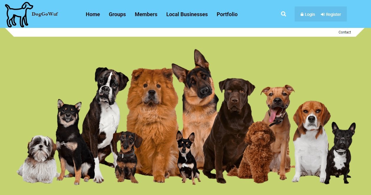 Screenshot of DogGoWuf website