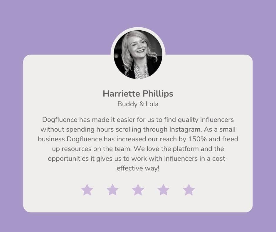 Dogfluence.com review written by Harriette Phillips of dog brand Buddy & Lola